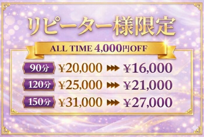 リピーター様割引き